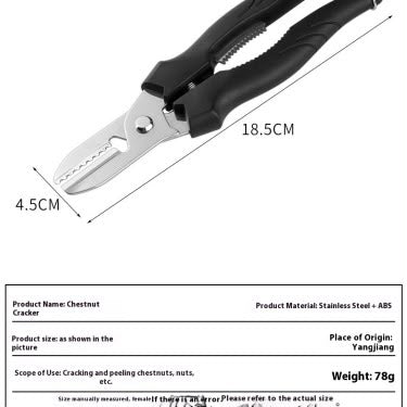 Black Chestnut Cutter-One Clip,One Perfect Chestnut- Grandma’s Tool